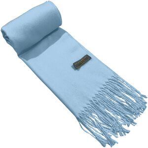 4883 Light Blue Baby Blue Nepalese Solid Color Design Fashion Scarf Seconds